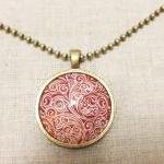 Red Floral Necklace, Red Or..