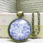 Floral Cabochon Necklace, ..