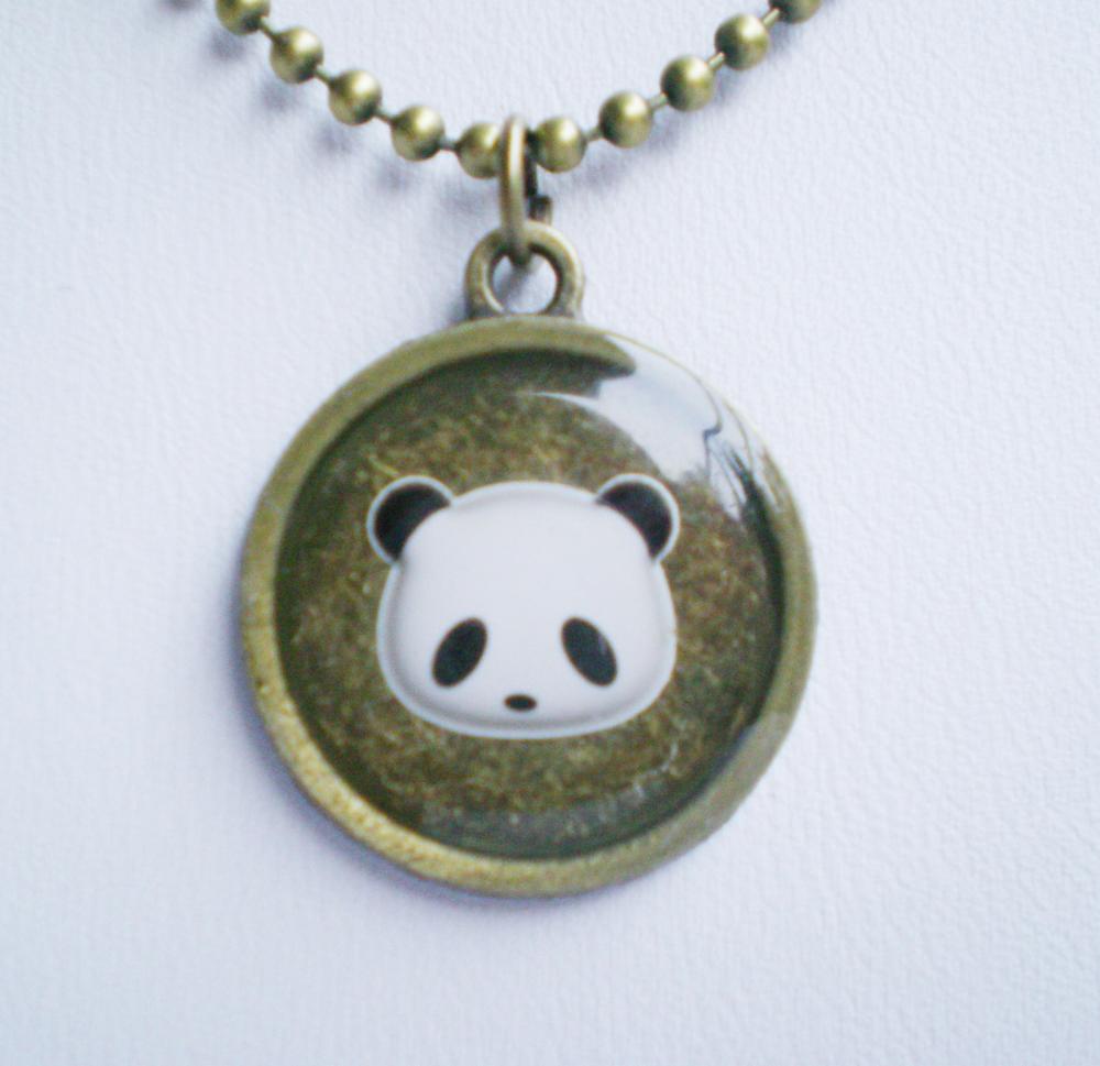 Panda Necklace, Animal Necklace, Hand Cast Resin Accessory