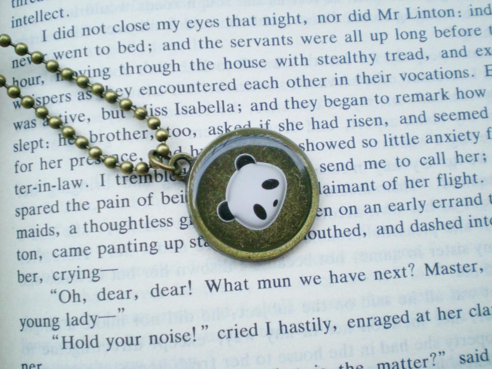 Panda Necklace, Animal Necklace, Hand Cast Resin Accessory