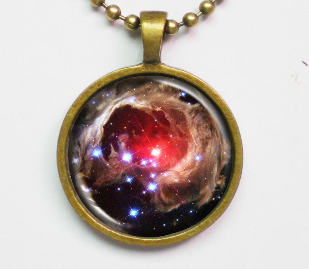 Galaxy Photo Necklace - Variable Star V838 Monocerotis - Galaxy Series
