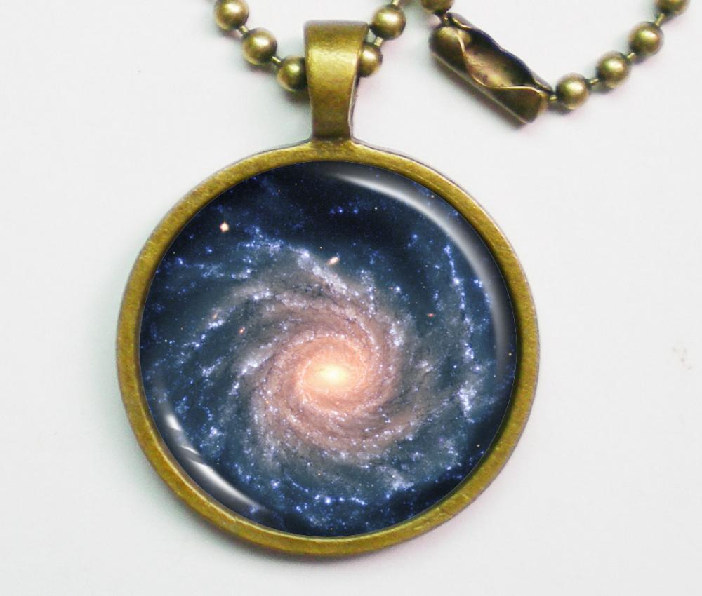 Spiral Galaxy Necklace - Grand Spiral Galaxy NGC 1232 - Galaxy Series
