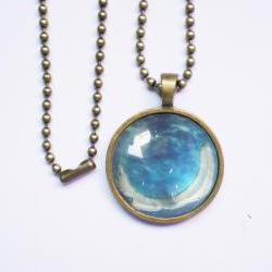 Custom Map Necklace, Molokini Islands Reservior, Photo/ Image/ Picture, Map Jewelry
