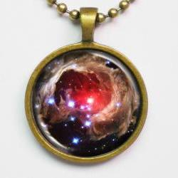 Galaxy Photo Necklace - Variable Star V838 Monocerotis - Galaxy Series